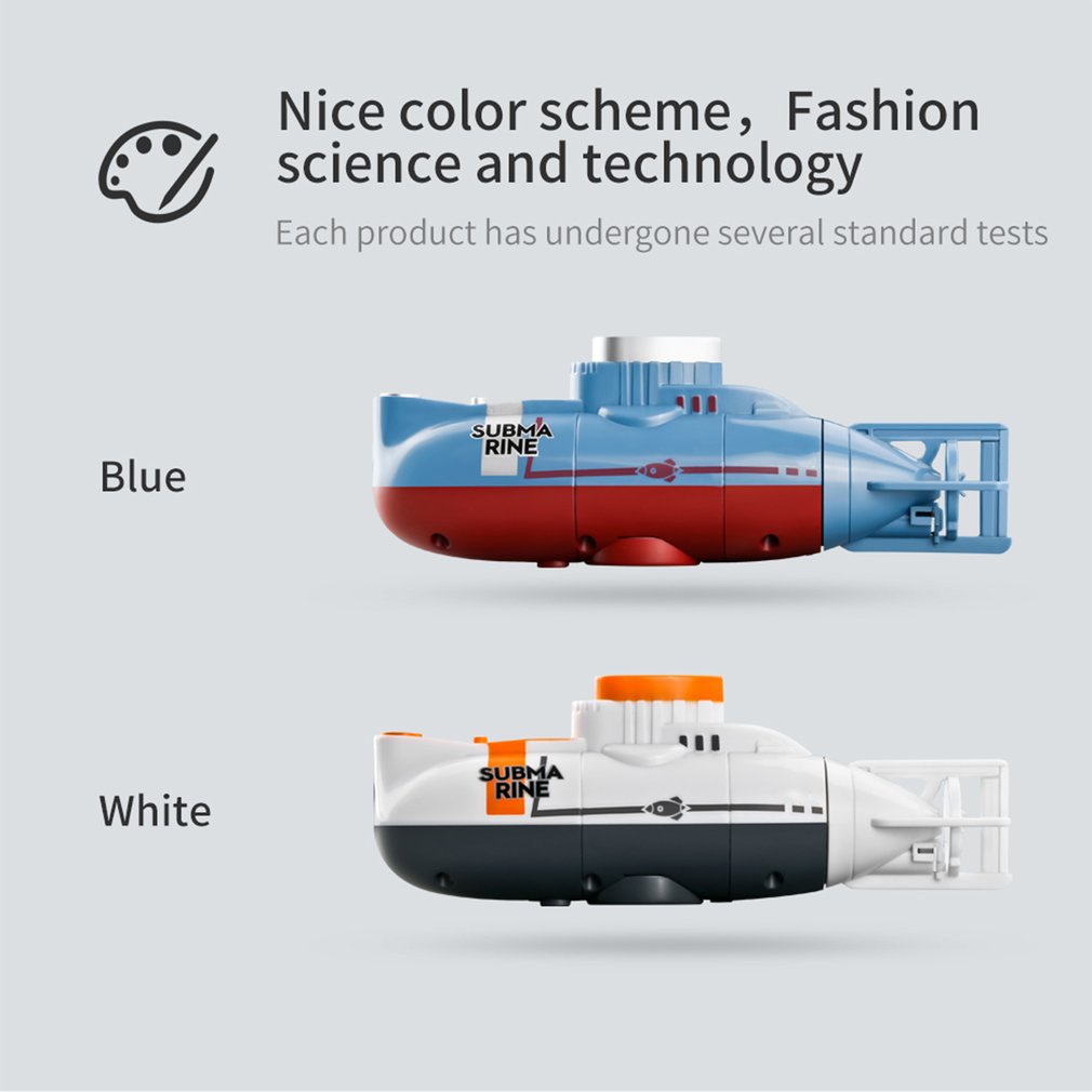 미니 RC 잠수함 0.1 메터/초 속도 원격 제어 보트 방수 다이빙 장난감 시뮬레이션 모델 선물 소년 소녀 새해 선물